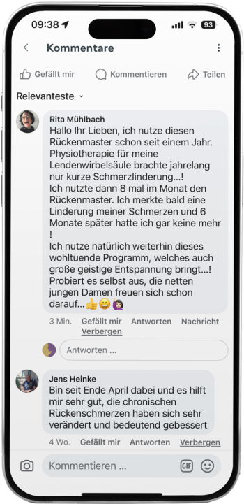 Kundenstimmen zufriedener Nutzer des Rückenmasters