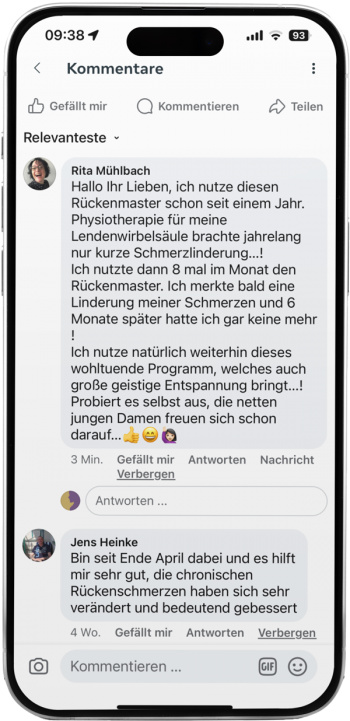 Kundenstimmen zufriedener Nutzer des Rückenmasters